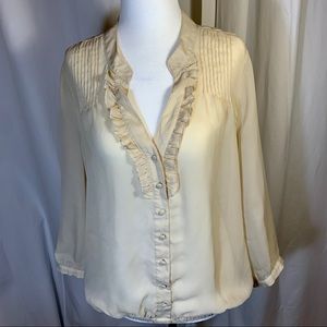 Daniel Rainn Sheer Cream Blouse